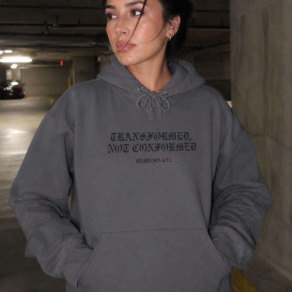 Transformed Not Conformed Minimal Hoodie | Chest and Back Graphic