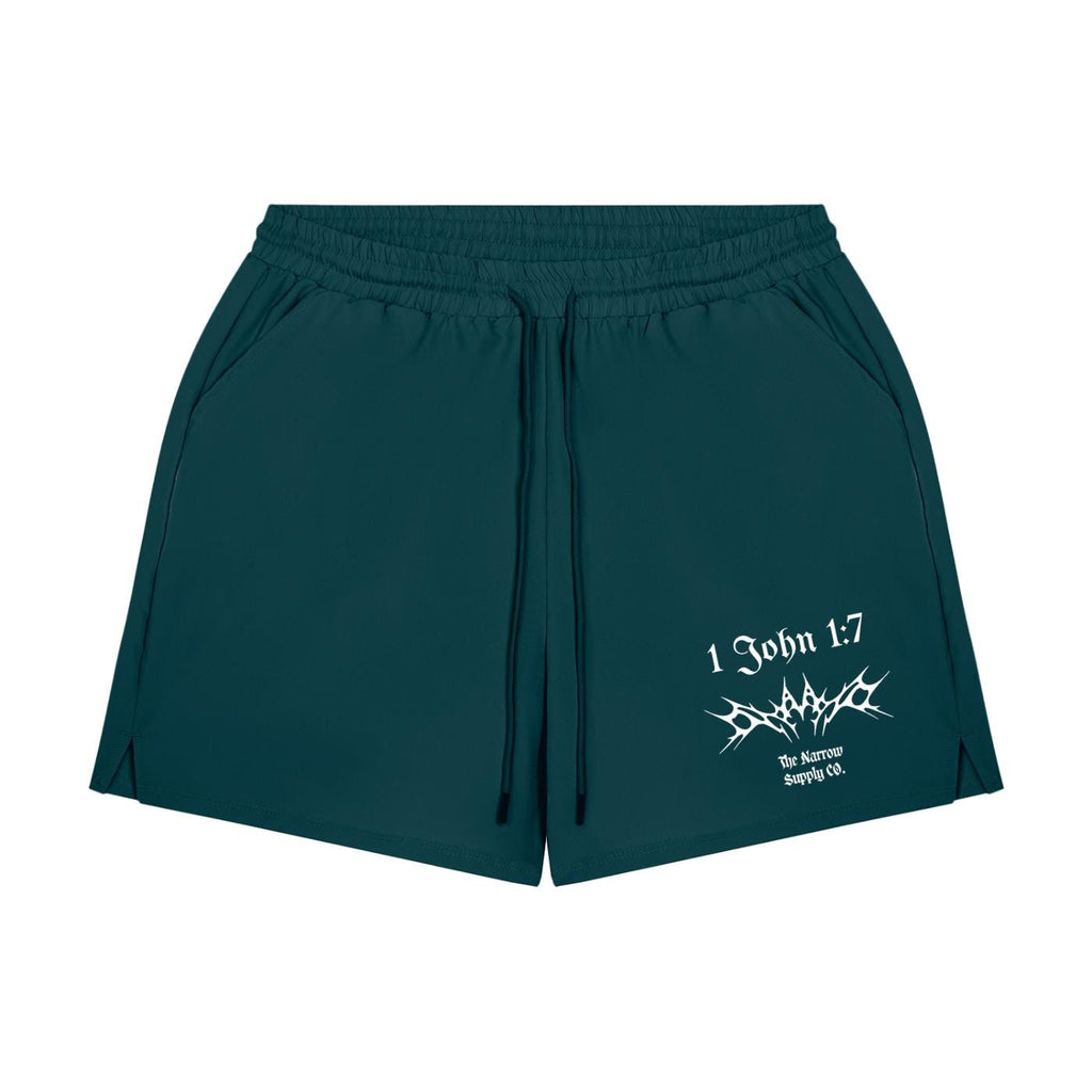 1 John 1:7 Shorts 7"