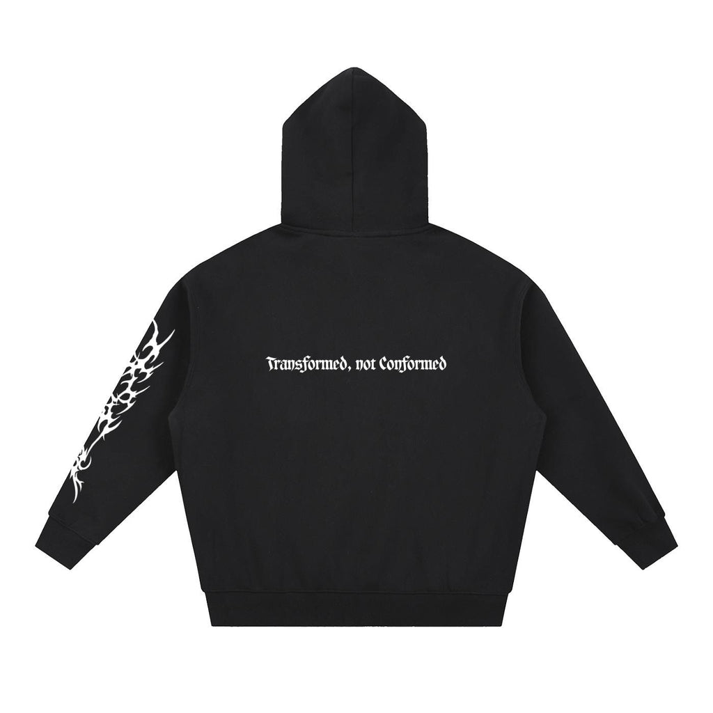 Hebrews Zip Hoodie/ Cybercigilism Hoodie "Transformed, not Conformed"