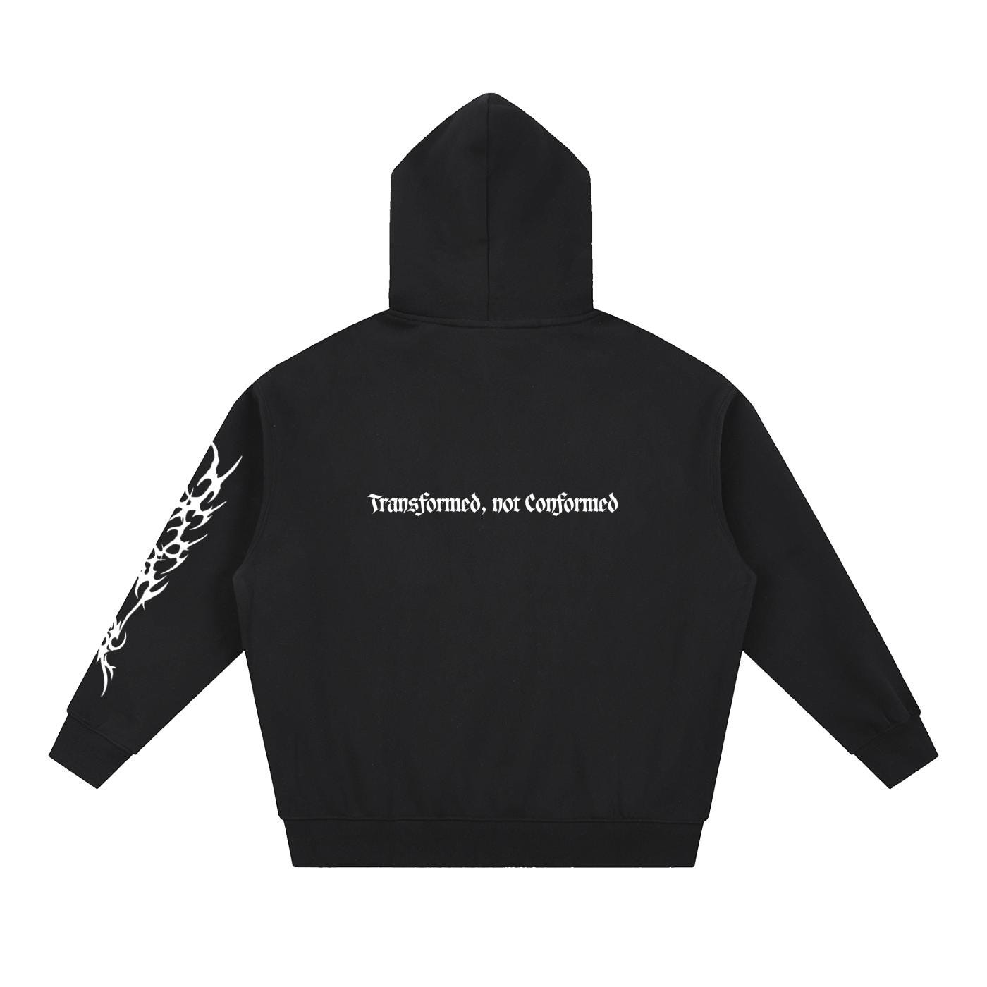 Hebrews Zip Hoodie/ Cybercigilism Hoodie "Transformed, not Conformed"