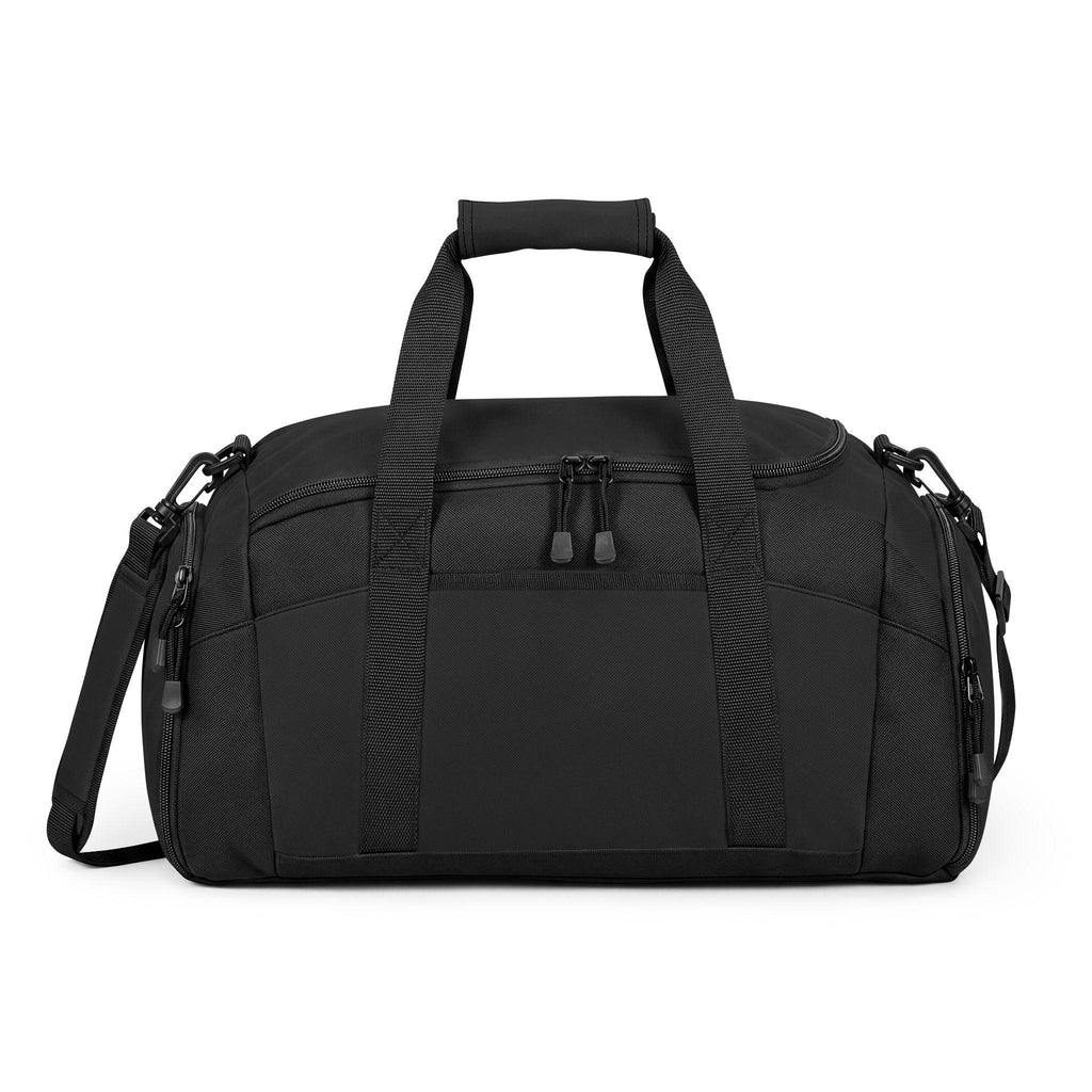 The Narrow Supply Co. Logo Gym Bag | Small Black Duffel, Split-Tone Gothic Design
