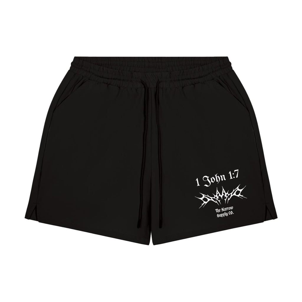 1 John 1:7 Shorts 7"