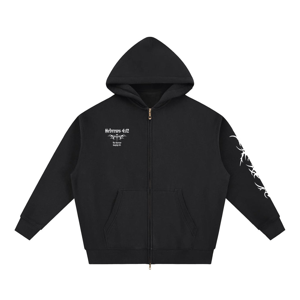Hebrews Zip Hoodie/ Cybercigilism Hoodie "Transformed, not Conformed"