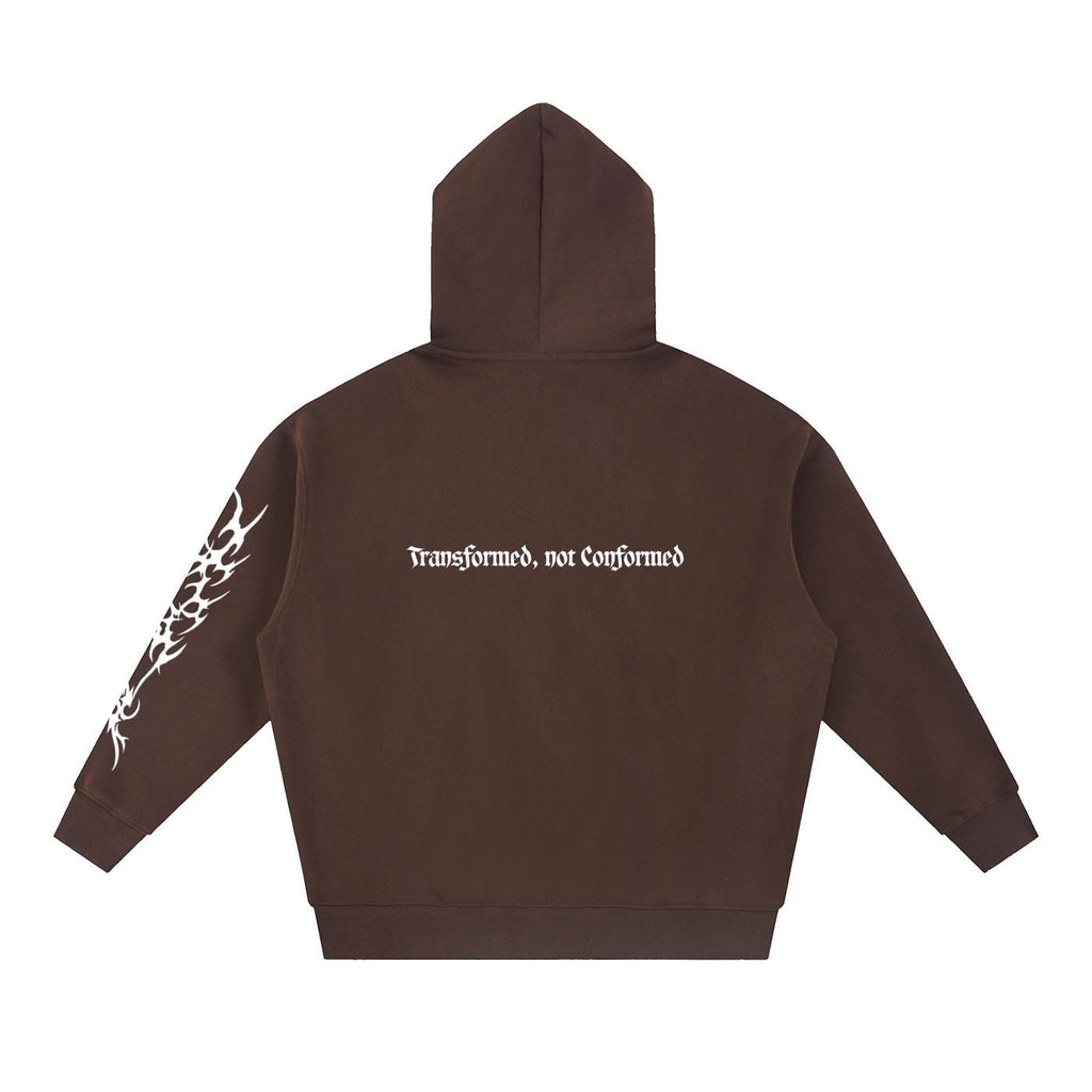 Hebrews Zip Hoodie/ Cybercigilism Hoodie "Transformed, not Conformed"
