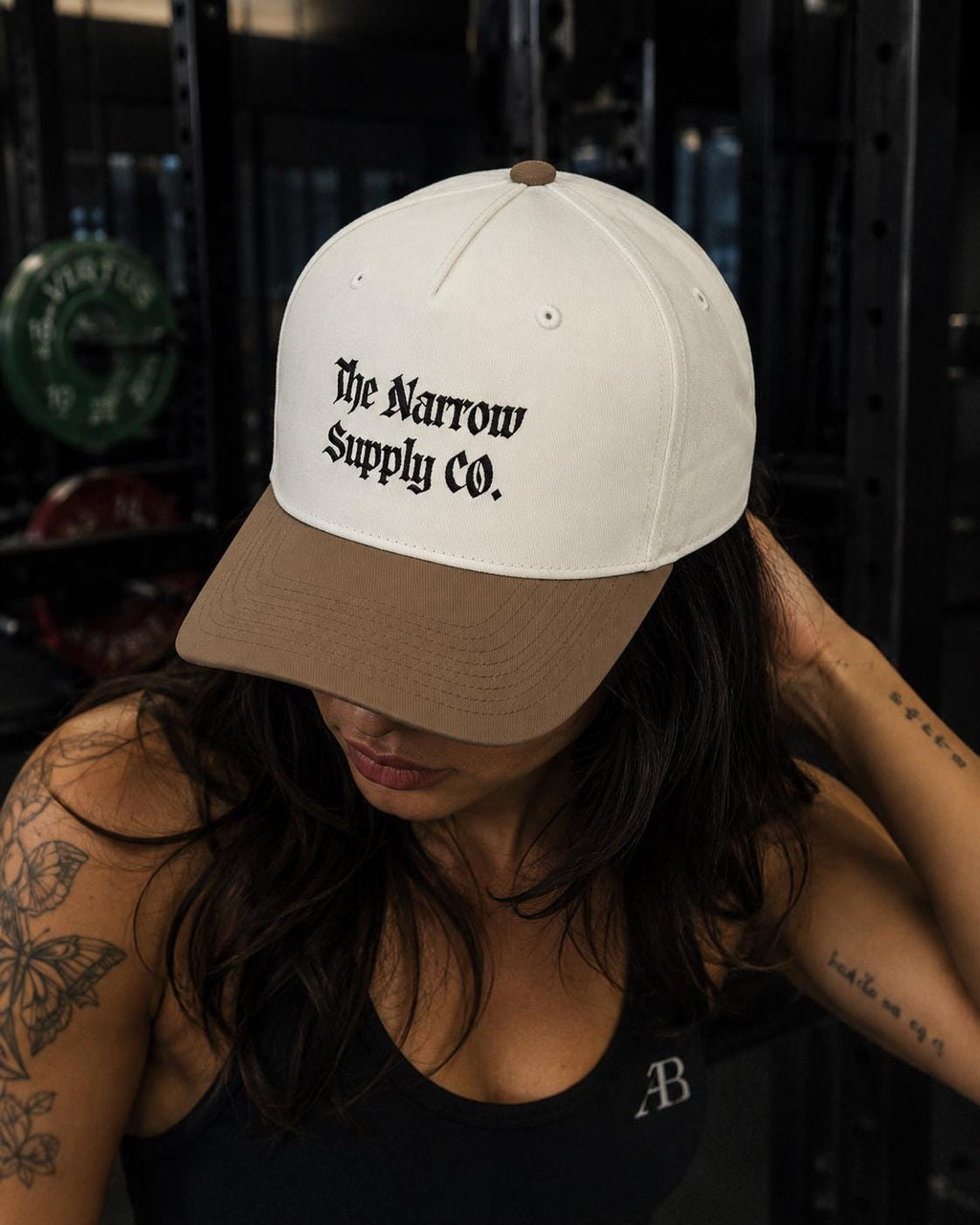 The Narrow Supply Co. Cap | Two-Tone Trucker Hat, Gothic Logo